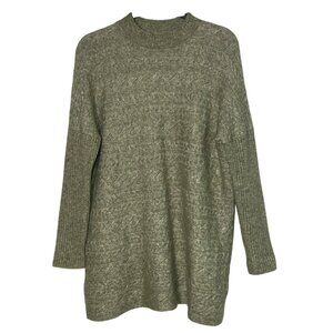 Soft Surroundings Alena Long Line Cable Knit Sweater Sz MED Wool Blend 2FK75